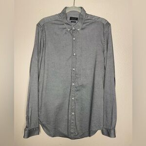 Zara Men's Classic Gray Button-Down Shirt Size Small